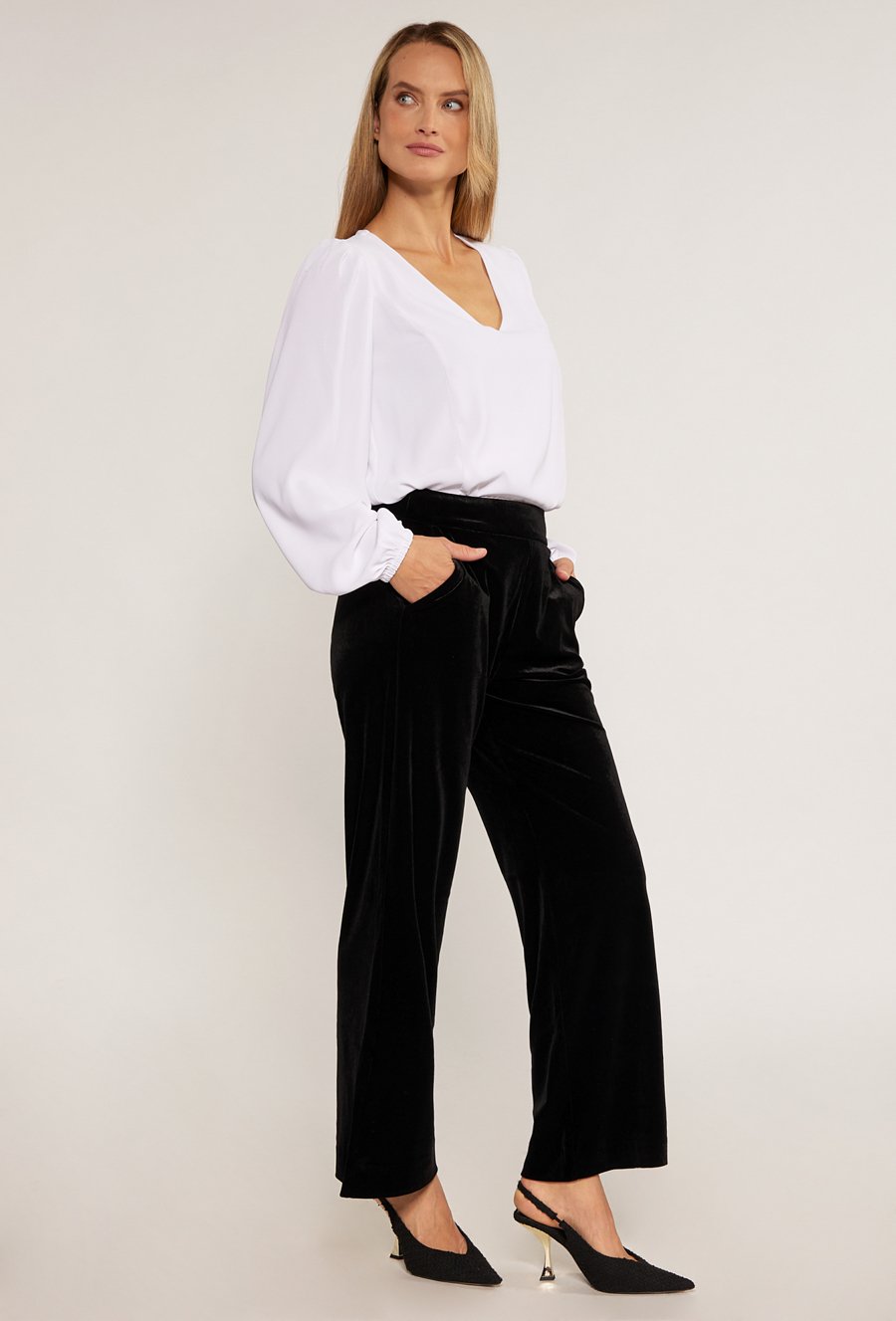 Welurowe spodnie damskie