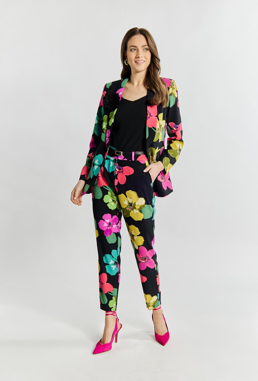 Kwieciste spodnie damskie