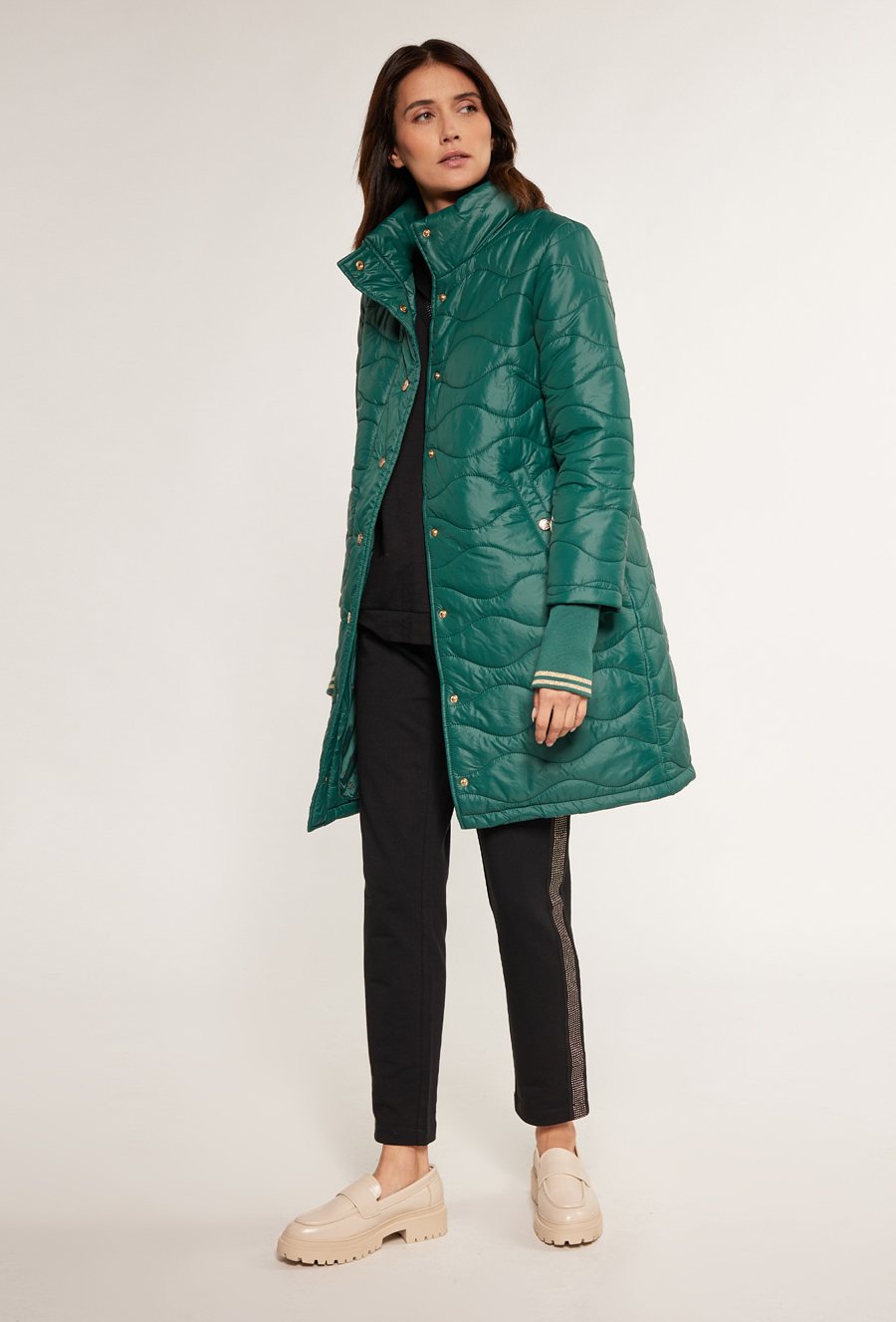 Casualowy płaszcz z wzorem