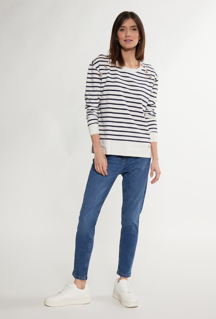 Bawełniana bluza w paski