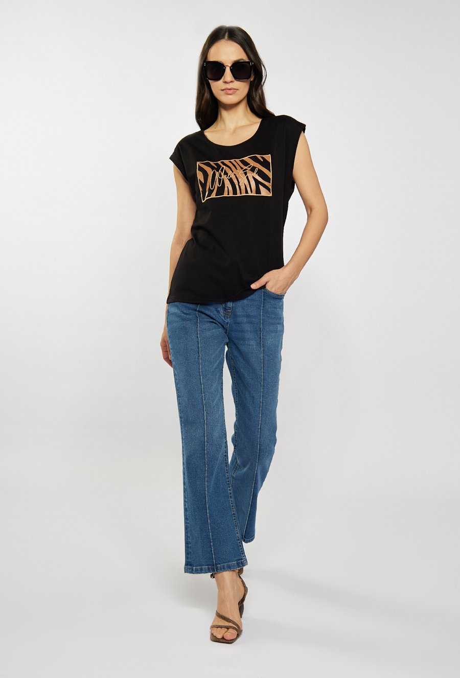 Bawełniany t-shirt z wzorem