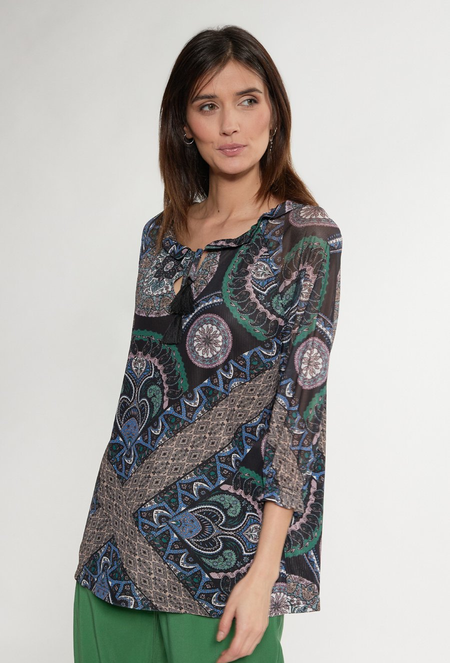 Wzorzysta bluzka damska