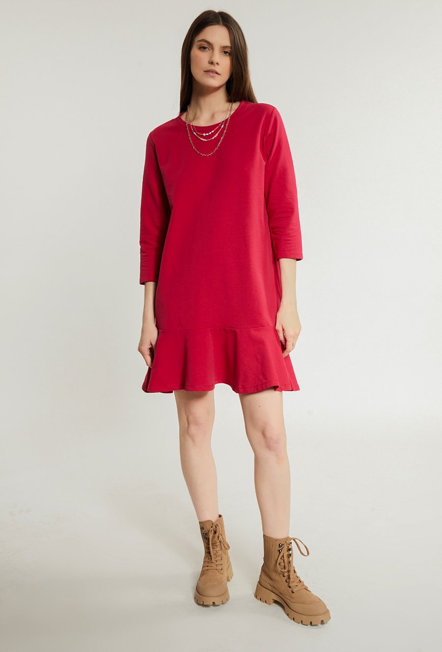 Bawełniana sukienka z falbaną