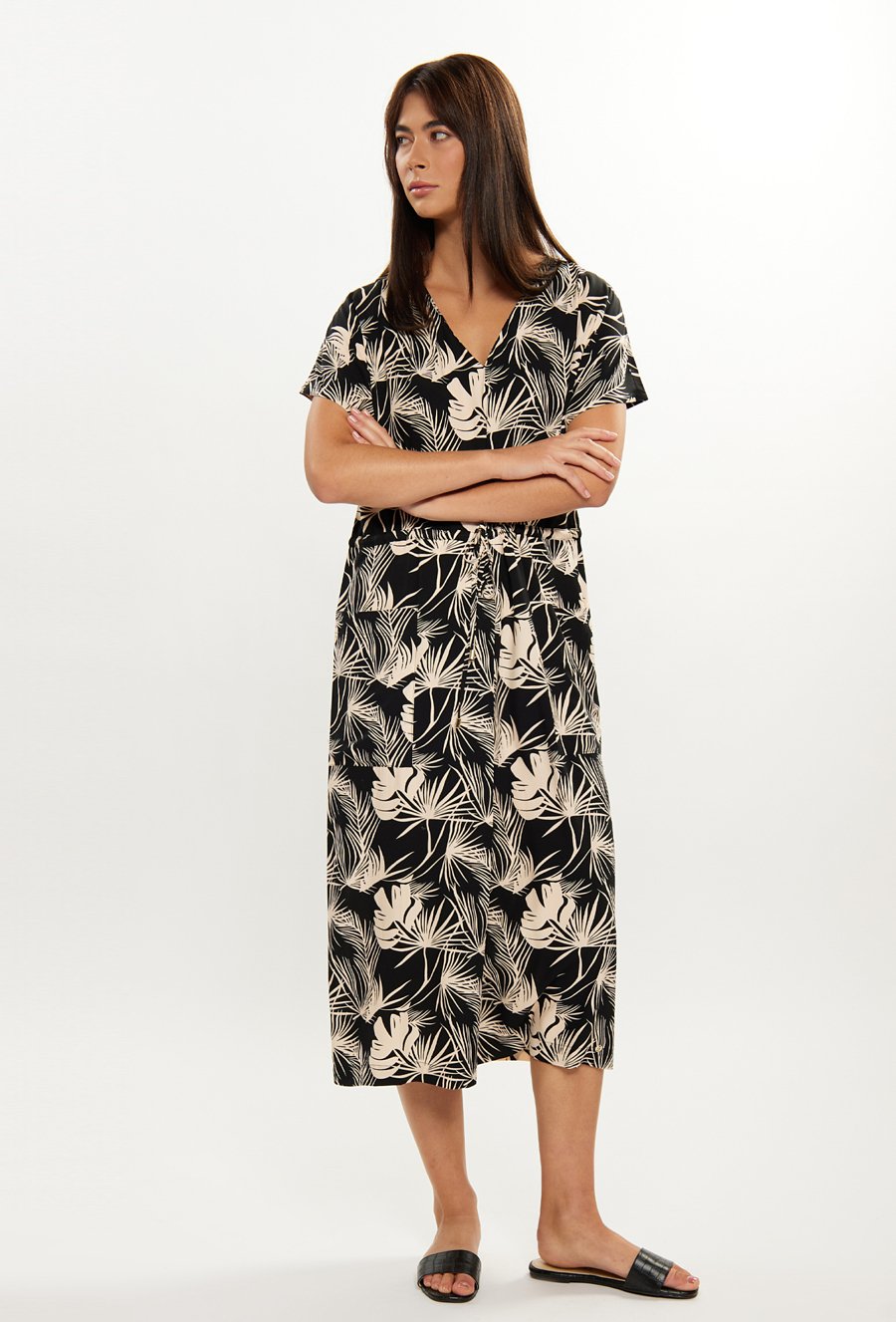 Sukienka midi z wzorem