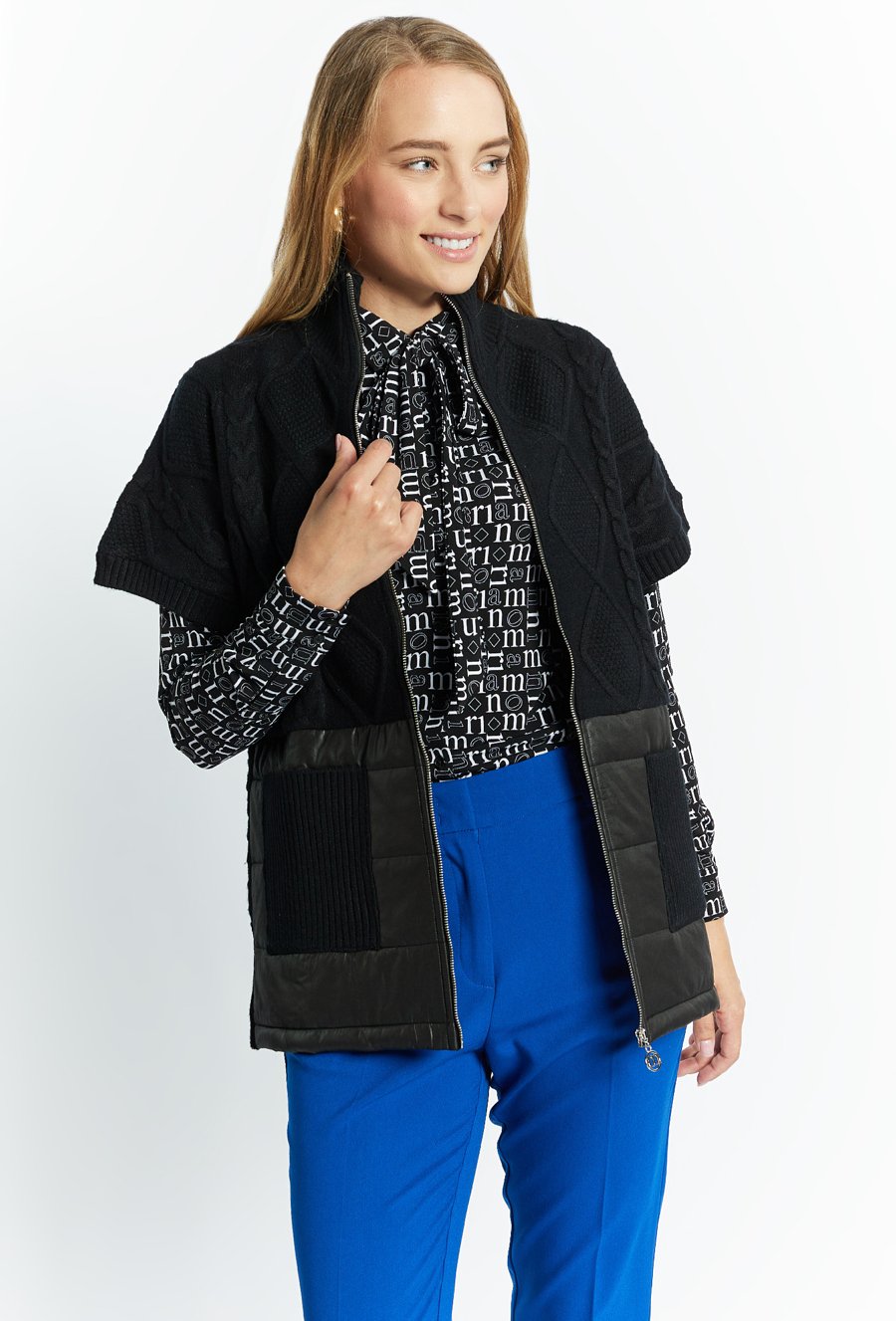 Kamizelka z łączonych materiał&oacute;w