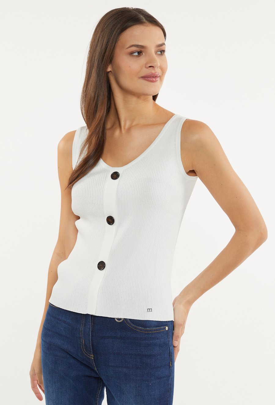 Sweterkowy top w prążki