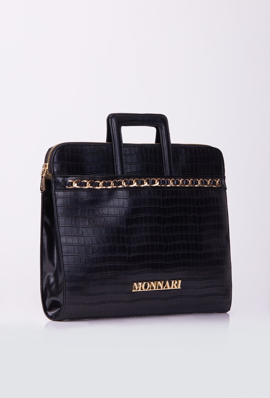 Torebka na laptopa z ozdobnym łańcuchem