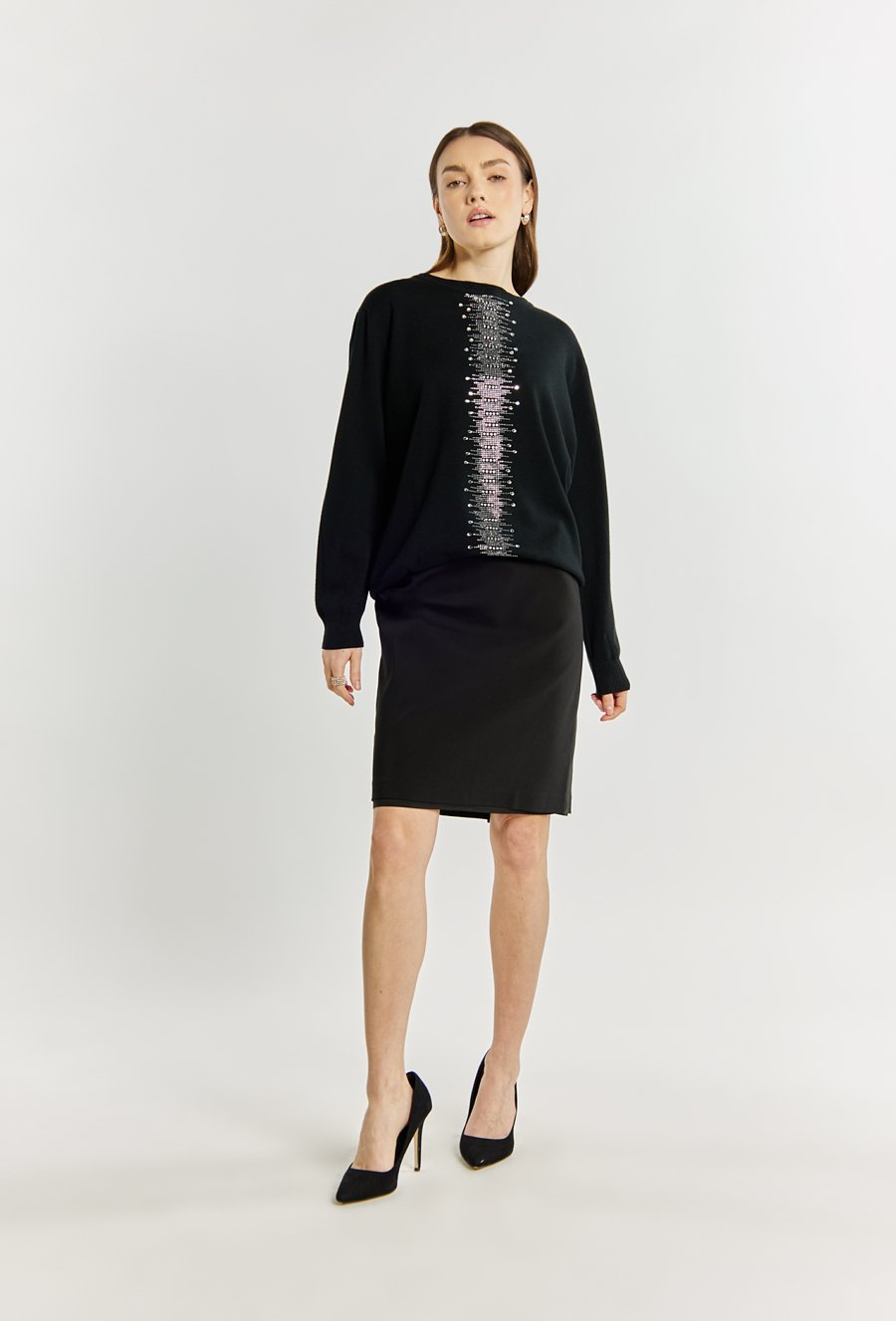 Sweter damski z dżetami