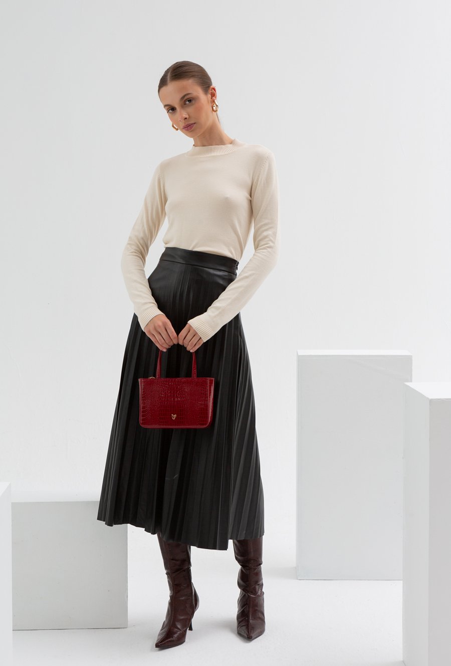 Gładki sweter z wiskozy