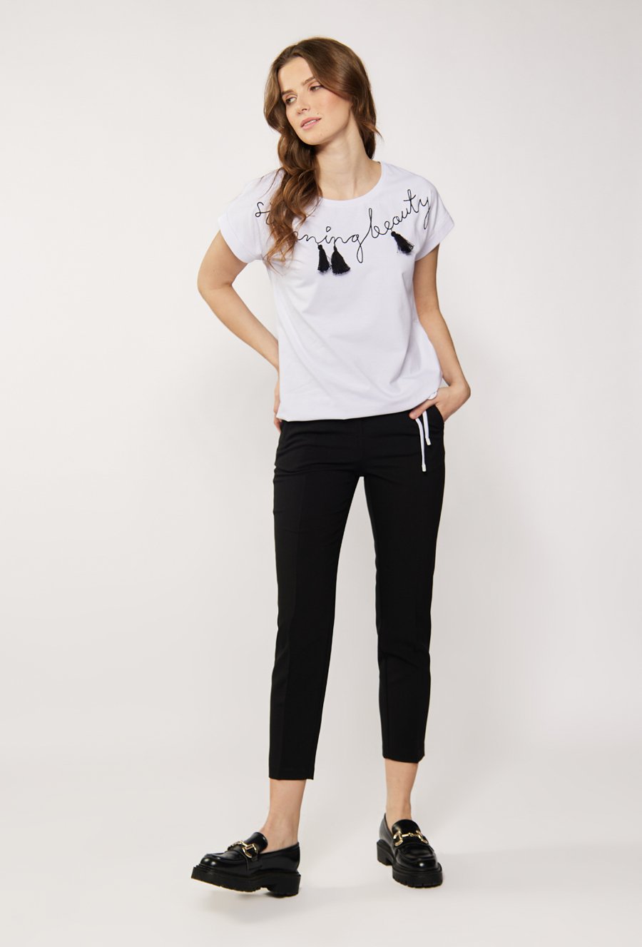 Bawełniany t-shirt z napisem