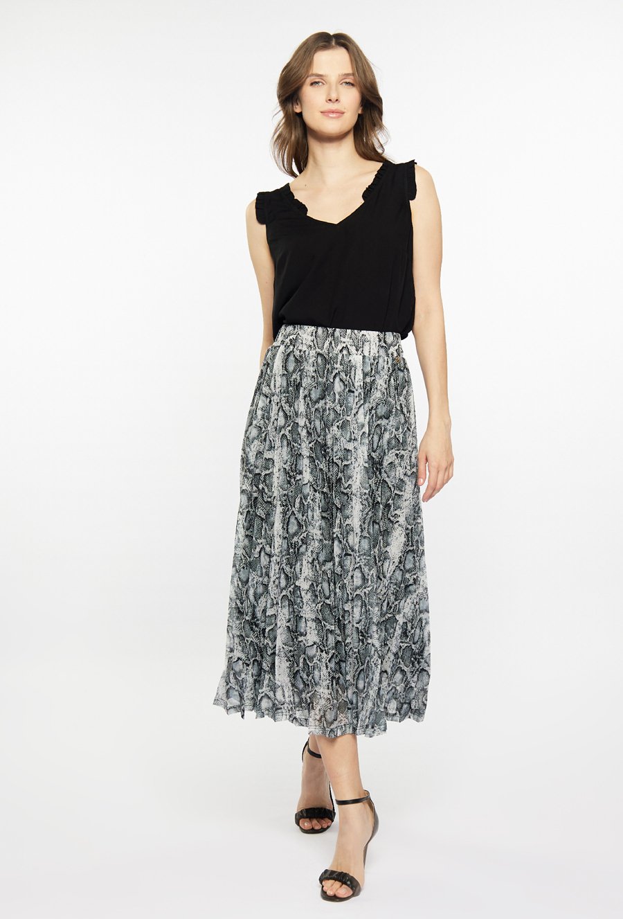 Wzorzysta, plisowana sp&oacute;dnica damska