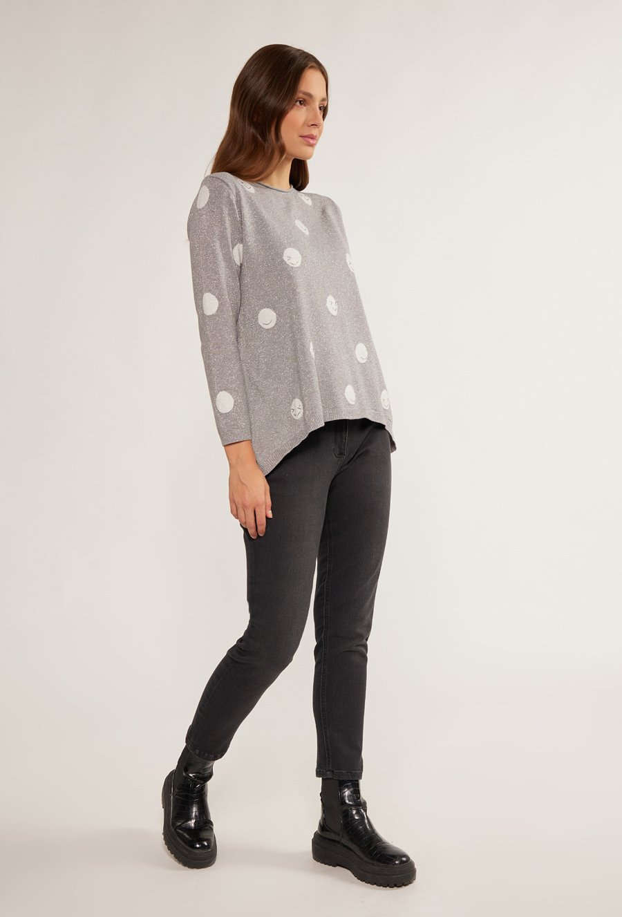 Sweter damski z buźkami