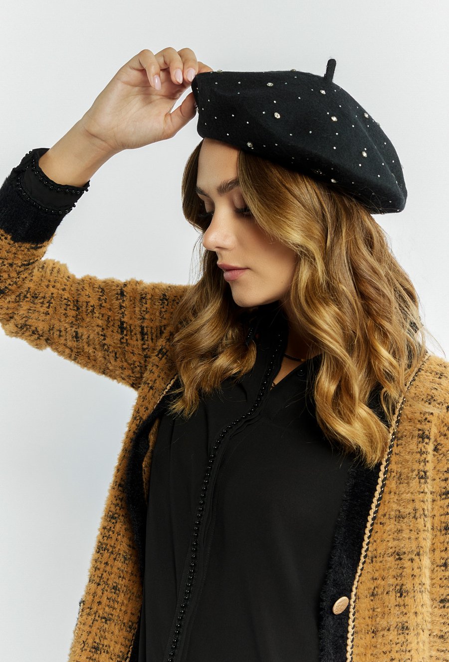 Wełniany beret damski