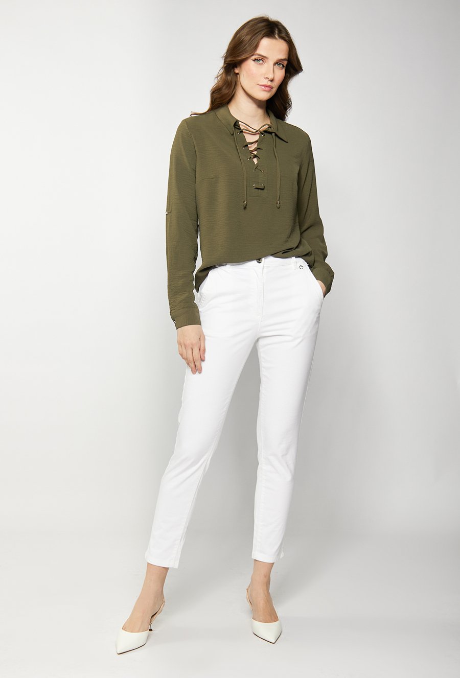 Bluzka damska z wiązaniem