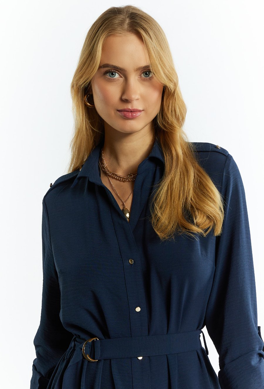 Sukienka damska z kołnierzem